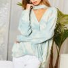 Choker Surplice Hi-Lo Tie-Dye Top – Blue Surf