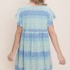 Floral Babydoll Mini Dress with Ruffle Sleeves – Blue
