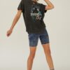 Mineral Wash Astronaut Graphic Tee – Charcoal