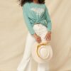 Mineral-Washed Knit Top with ‘Dream Magic Baby’ Print – Jade