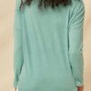 Mineral-Washed Knit Top with ‘Dream Magic Baby’ Print – Jade