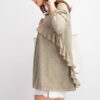 Ruffled Long-Sleeve Oil-Washed Knit Tunic – Faded Olive