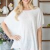 Open Back Wide-Sleeve Short Sleeve Top – Ivory