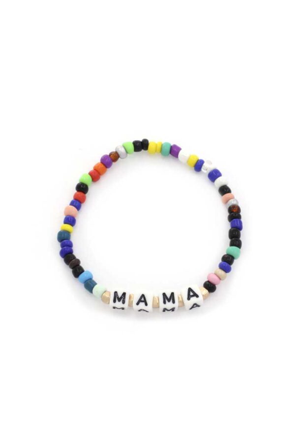 Mama Beaded Stretch Bracelet with Word Beads