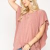 Leopard Jacquard Knit Top with Front Tie – Marsala