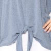 Leopard Jacquard Knit Top with Front Tie – Denim