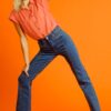 Panel Straight-Cut Denim Jeans with Pockets – Denim