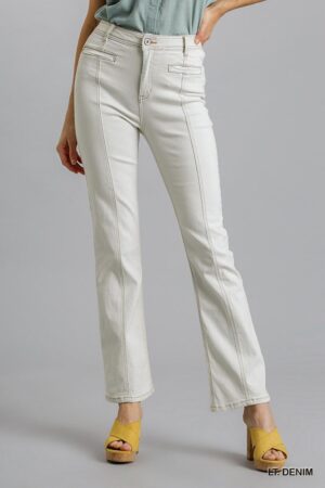Panel Straight Cut Denim Jeans – Light Denim