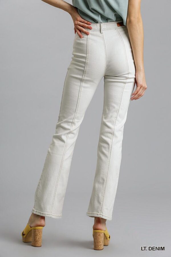 Panel Straight Cut Denim Jeans – Light Denim