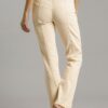 Panel Straight-Cut Denim Jeans with Pockets – Natural