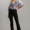 Panel Straight-Cut Denim Jeans with Pockets – Black