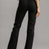 Panel Straight-Cut Denim Jeans with Pockets – Black