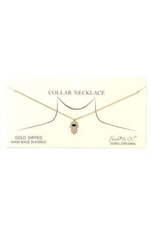Hamsa Hand Collar Necklace – Delicate Chain