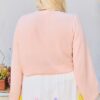 V-Neck Bubble Sleeve Top – Plus Size Blush