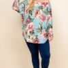 Plus Size One-Shoulder Floral Venezia Top – Sage