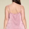Plus Size Satin Cami with Lace Neckline – Mauve
