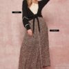 Textured Cropped Knit Cardigan with Bishop Sleeves – Black