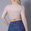 Long Sleeve Layer Top with Purl Edge – Taupe