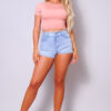 Short-Sleeve Crossover Multi-Way Tie Top – Canyon Rose