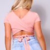 Short-Sleeve Crossover Multi-Way Tie Top – Canyon Rose