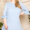 Pleated Ruffle Mini Dress – Sky Blue (Plus Size)