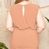 Plus Size Shirring Mini Dress with Keyhole Back – Mauve