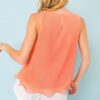 Baby Pleated Sleeveless Top – Coral