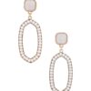 Beaded Oval Post Drop Earrings – Multiple Colors