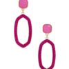 Beaded Oval Post Drop Earrings – Multiple Colors