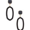 Beaded Oval Post Drop Earrings – Multiple Colors