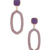 Beaded Oval Post Drop Earrings – Multiple Colors