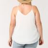Plus Size Plunging V-Neck Lattice Top – Off White
