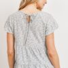 Dot-Textured Jersey Ruffle Top – Sage Multi