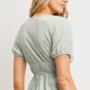 Front Tie Cut Edge Top – Ribbed Mint