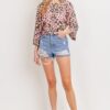 Leopard Knit Back-Open Top – Pink Multi Print
