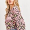 Leopard Knit Back-Open Top – Pink Multi Print