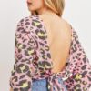 Leopard Knit Back-Open Top – Pink Multi Print