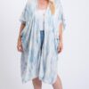 Plus Size Zebra Print Maxi Kimono – Short Sleeve
