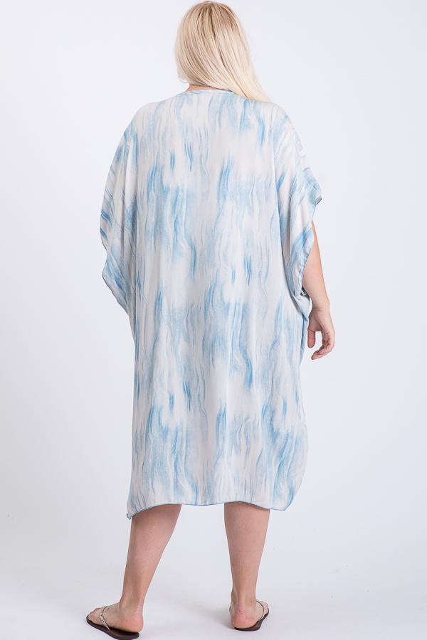 Plus Size Zebra Print Maxi Kimono – Short Sleeve