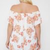 Plus Size Floral Off-the-Shoulder Top – Coral/Floral