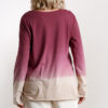 Ombre Long-Sleeve Top with Gathered Front – Wine (Plus Size)