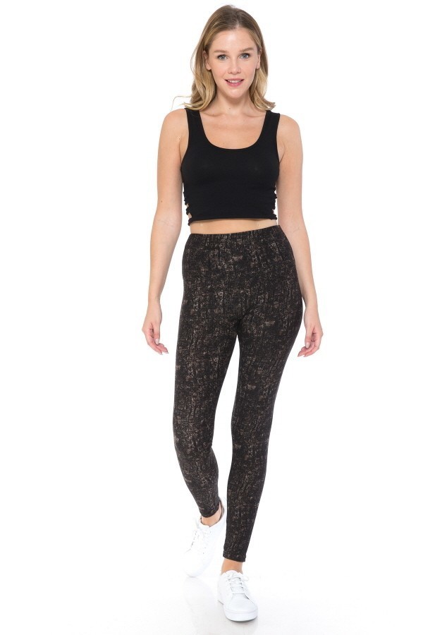 High-Waist Yoga Banded Multi-Print Knit Legging