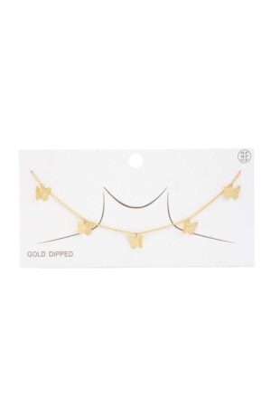 Butterfly Charm Necklace – Gold-Dipped or Rhodium