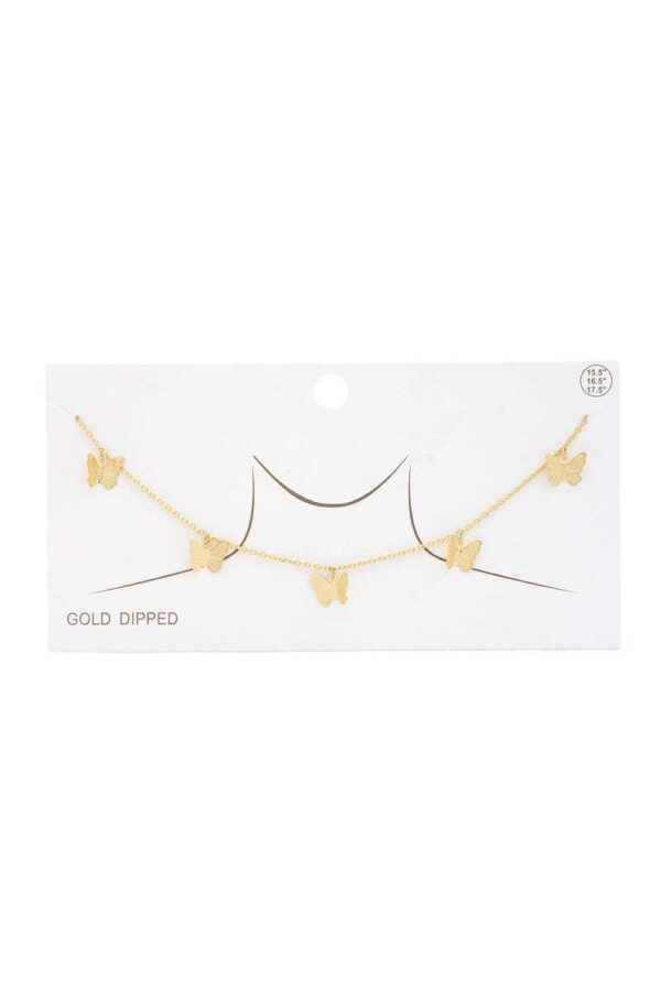 Butterfly Charm Necklace – Gold-Dipped or Rhodium