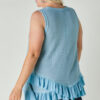 Plus Scoop-Neck Ruffle Tunic – Light Blue
