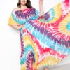 Tie Dye Off-Shoulder Pleated Maxi Dress – Plus Size