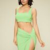 Summer Days Crop Top & Twist-Slit Skirt Set – Green Tea