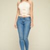 Crop Halter Top – 95% Rayon, 5% Spandex in Natural