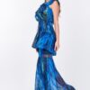 Ruffle Sleeve Tiered Maxi Dress – Blue Multi Print