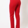 Ankle-Tapered Pants with Self-Fabric Buckle – Red